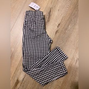 NWT Bershka Pull On Dress Pants Checkered Tapered Women’s XS